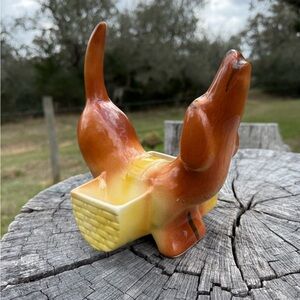 Vintage 1950's MCM Hirsch Rover Dachshund Ceramic Caddy Valet / Planter